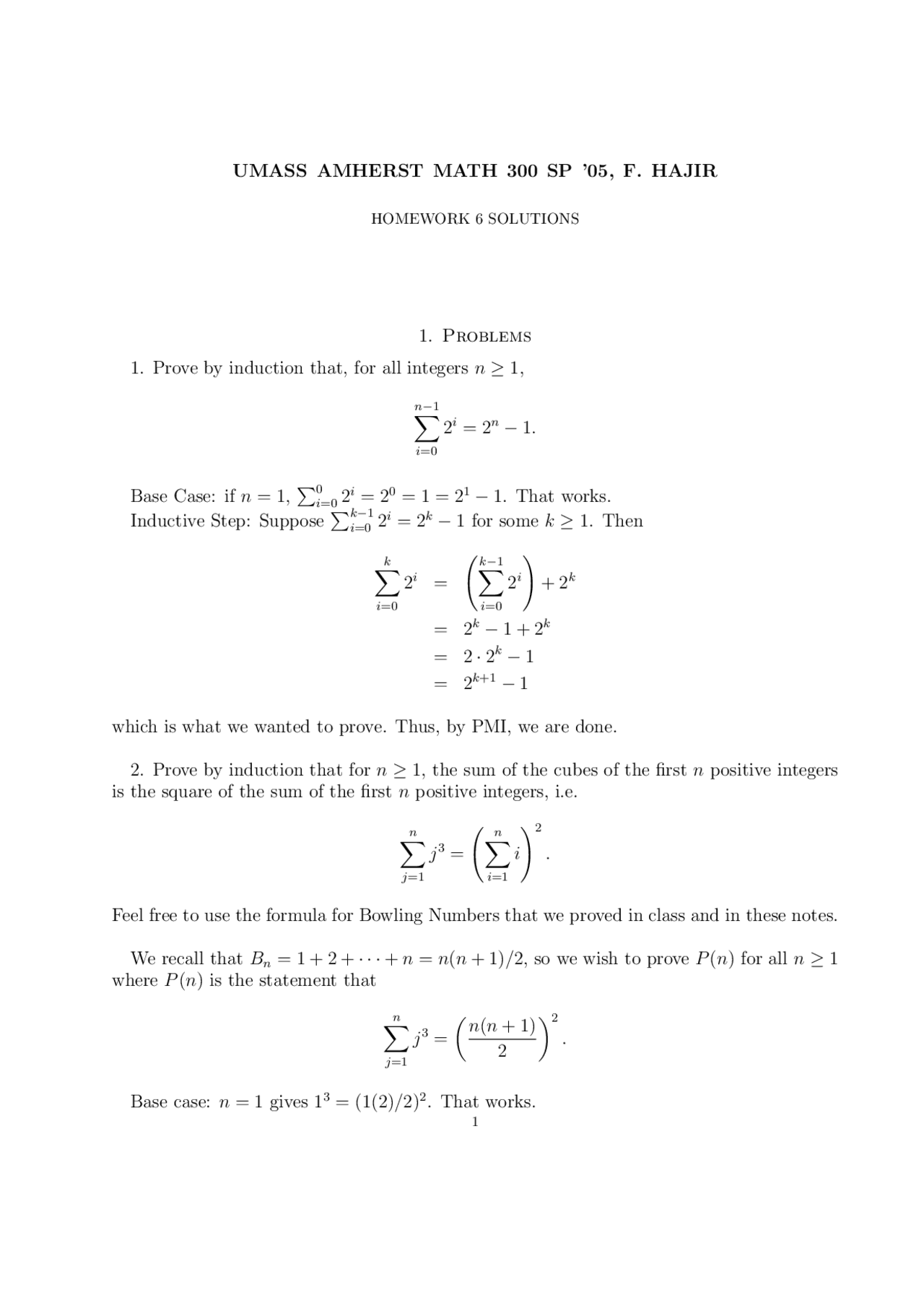 Homework 6 Solutions - Fundamental Concepts of Math | MATH 300 - Docsity