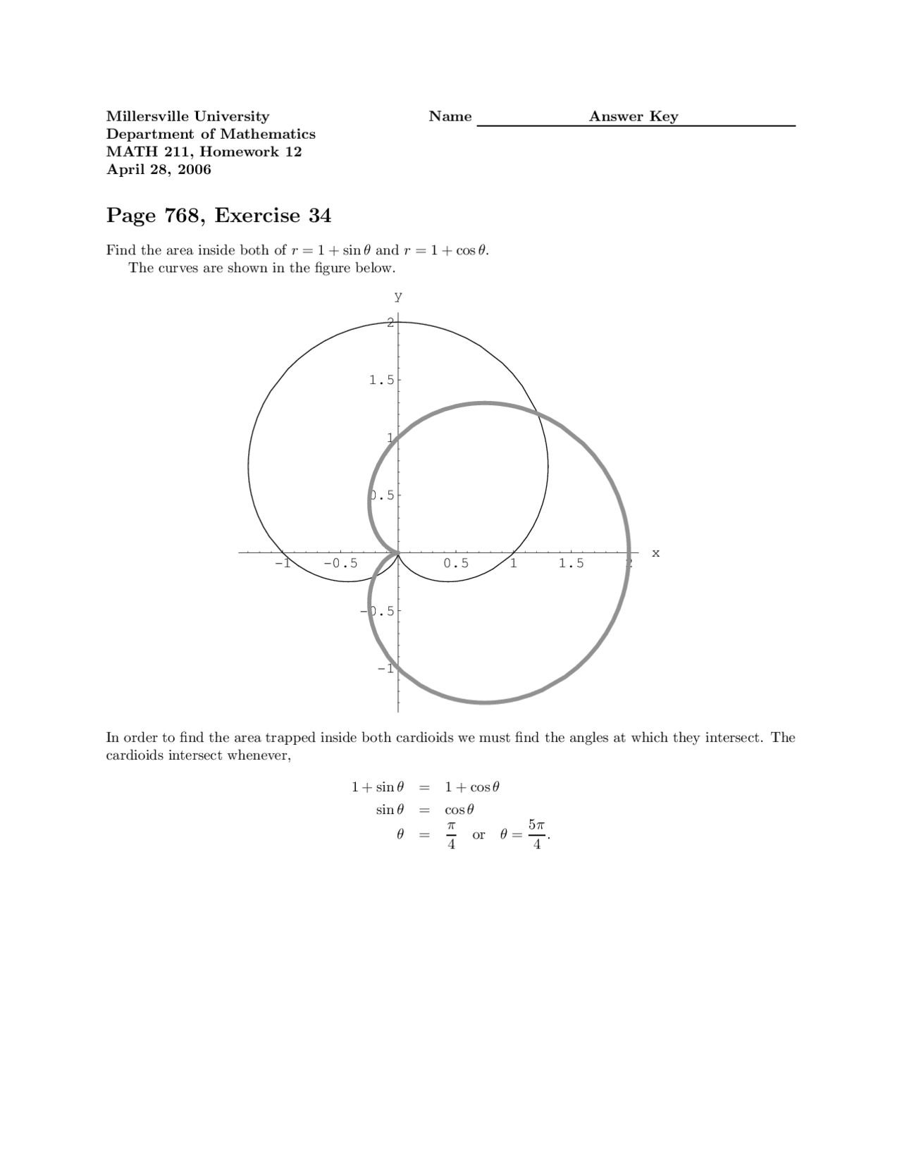 Answers for Problem Set 12 - Calculus 2 | MATH 211 - Docsity