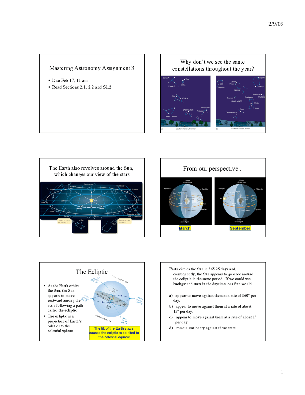 Math Constellations Assignment Mastering Astronomy Constellations - Assignment 3 | ASTR 104 - Docsity