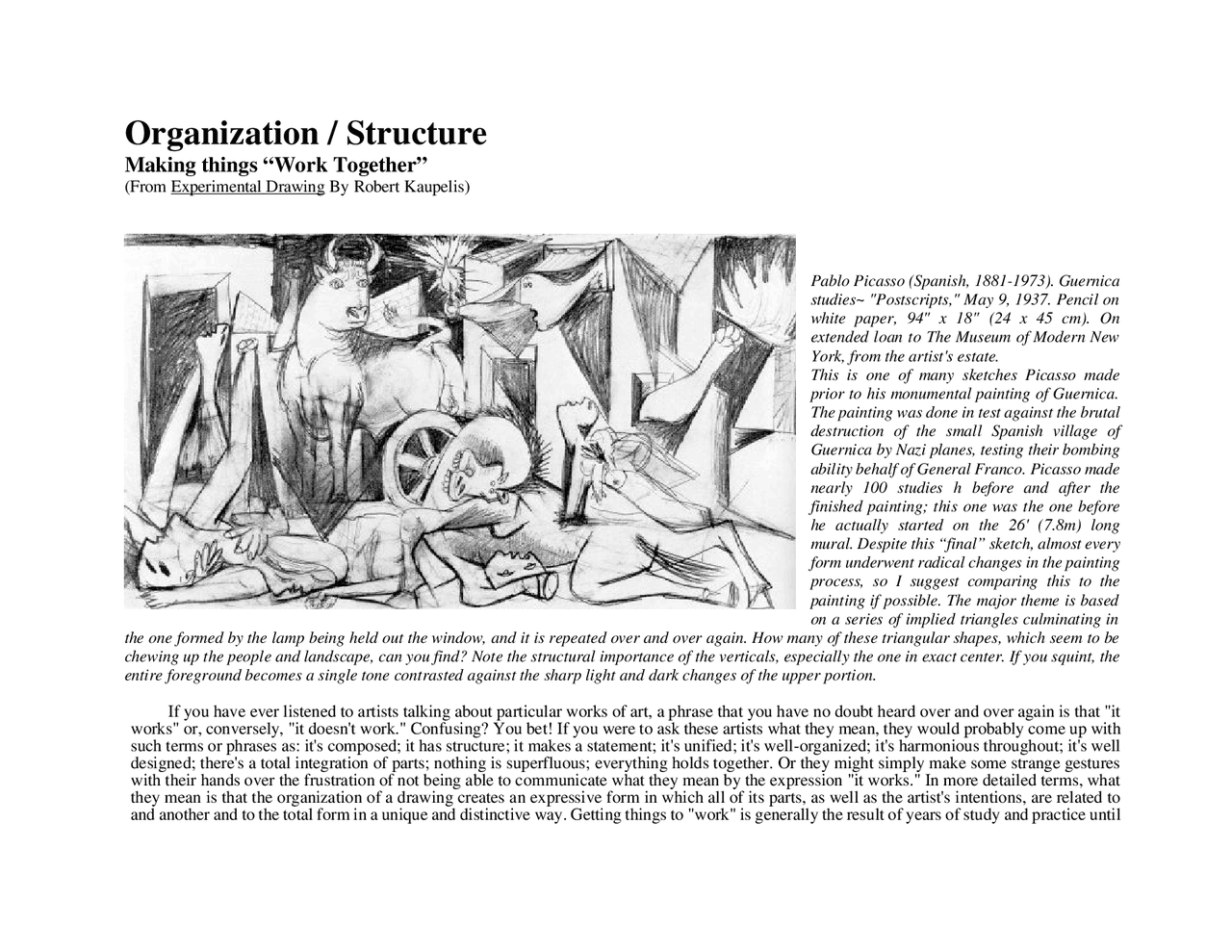 Introduction to Studio Art Fundamentals - Organization and Structure ...