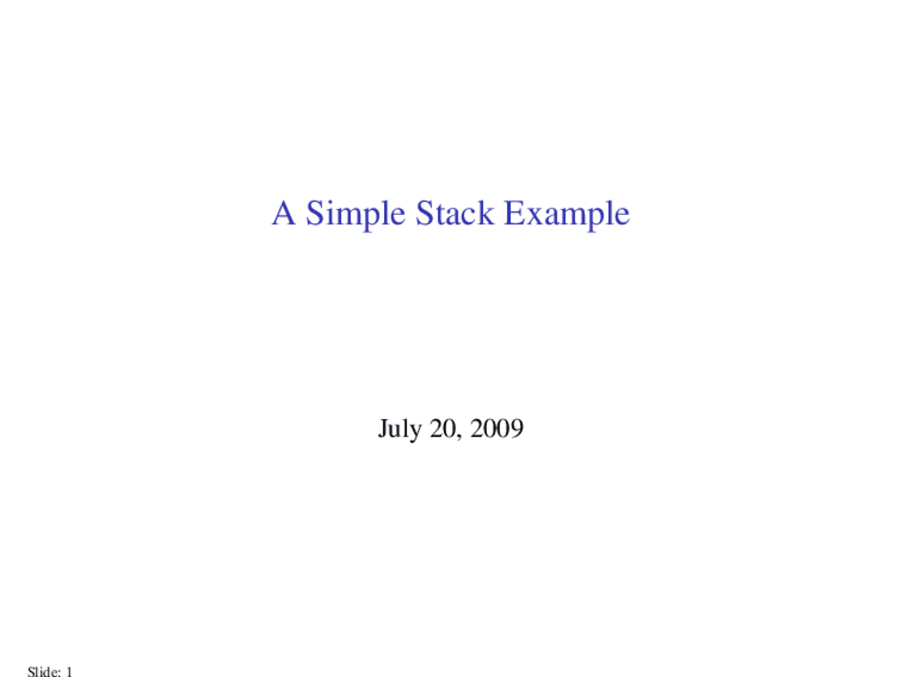 A Simple Stack Example - Programming Concepts Java | CSCI 261 - Docsity