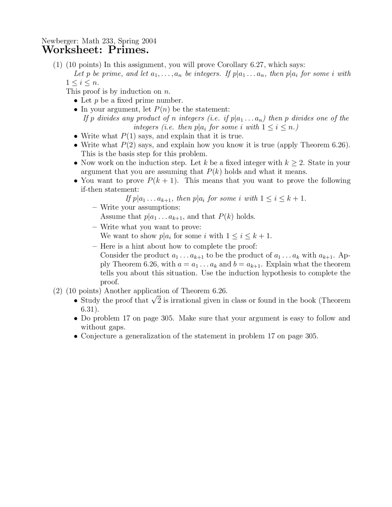 Worksheet: Primes - Fundamental Concepts for Advanced Mathematics ...