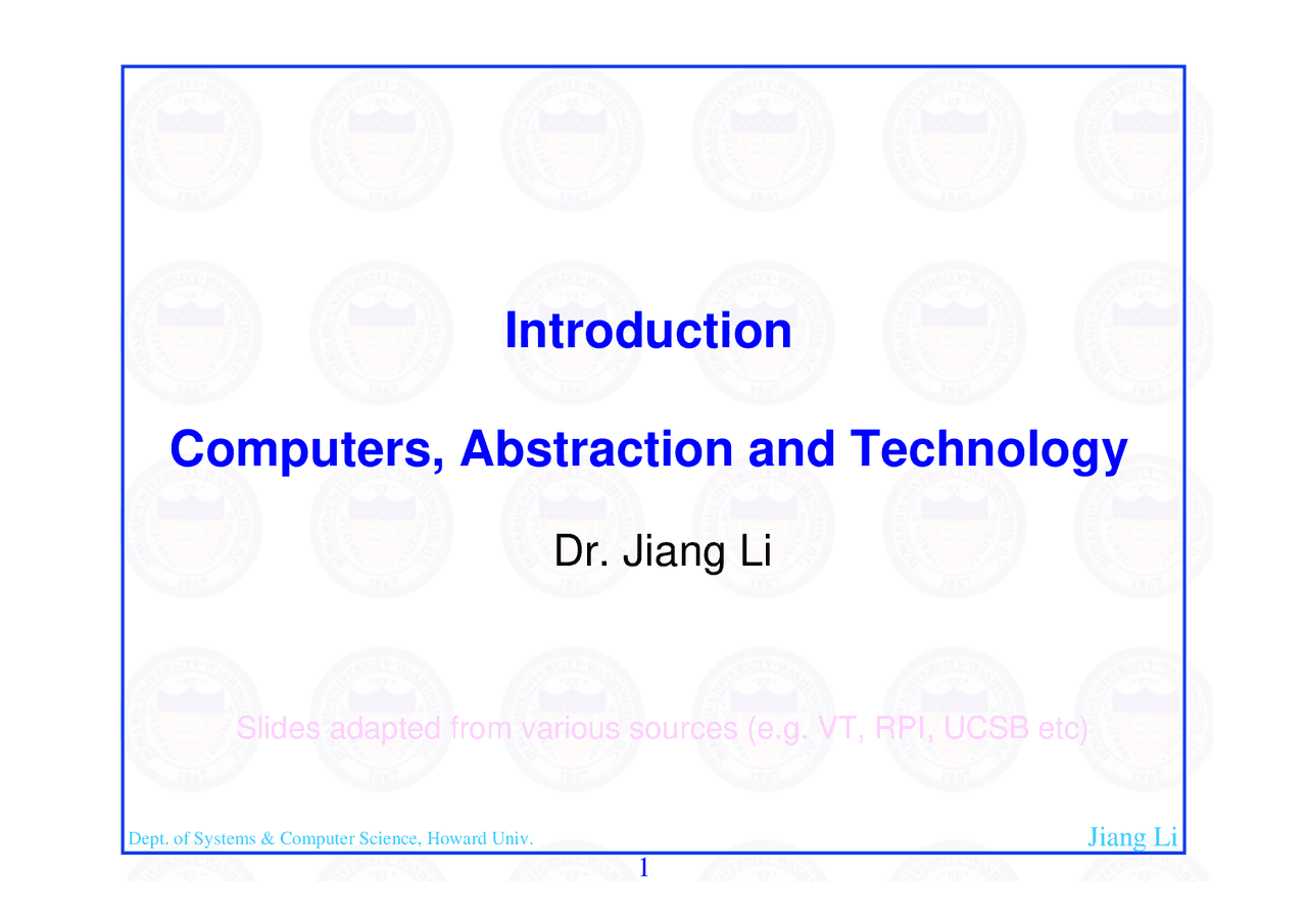 Introduction to Computer, Abstraction, and Technology - Notes | SYCS ...