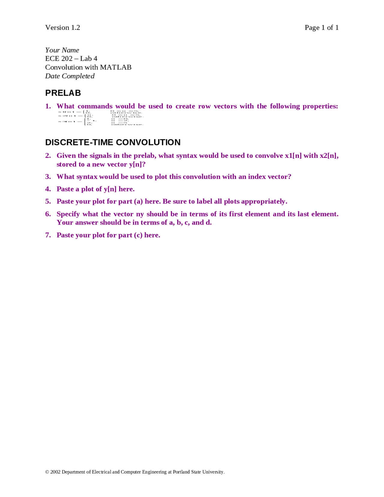 Convolution with matlab electrical engineering lab ii lab 4 report