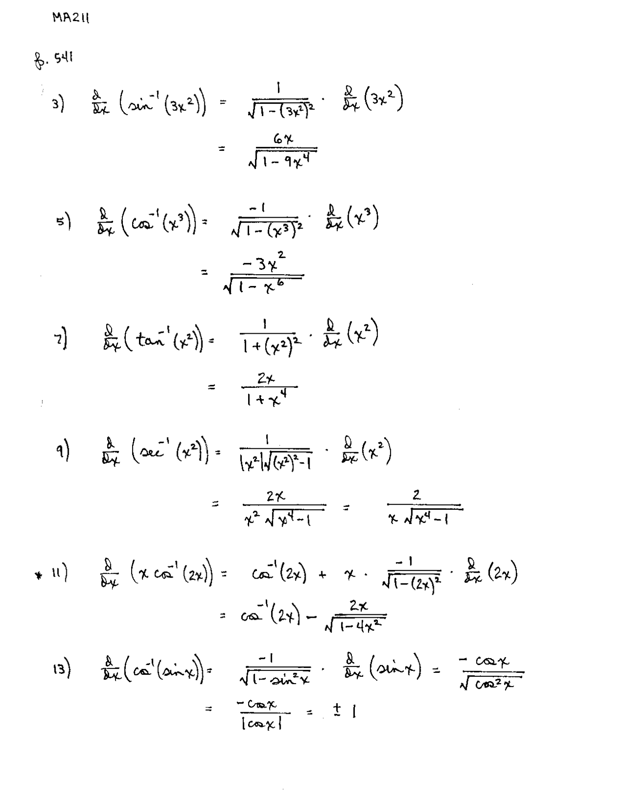 Practice Problems with Resolution Calculus II MATH 211