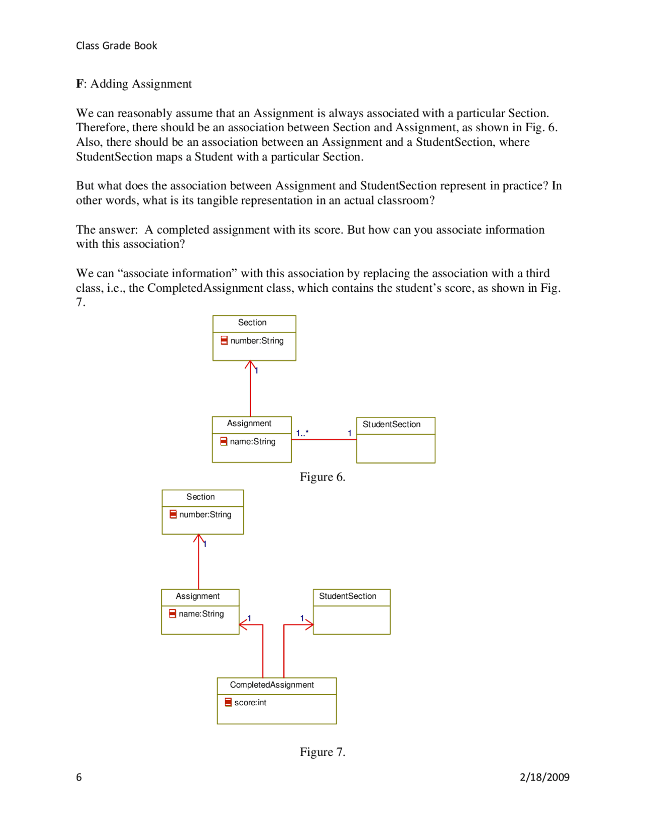 Class Grade Book: Association between Assignment and StudentSection ...