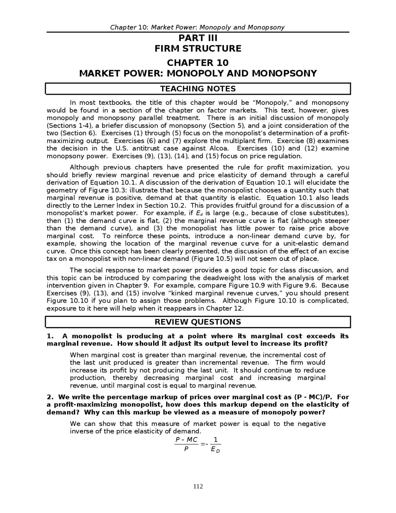 Market Power: Monopoly and Monopsony - Lecture Notes | FINA 6387 - Docsity