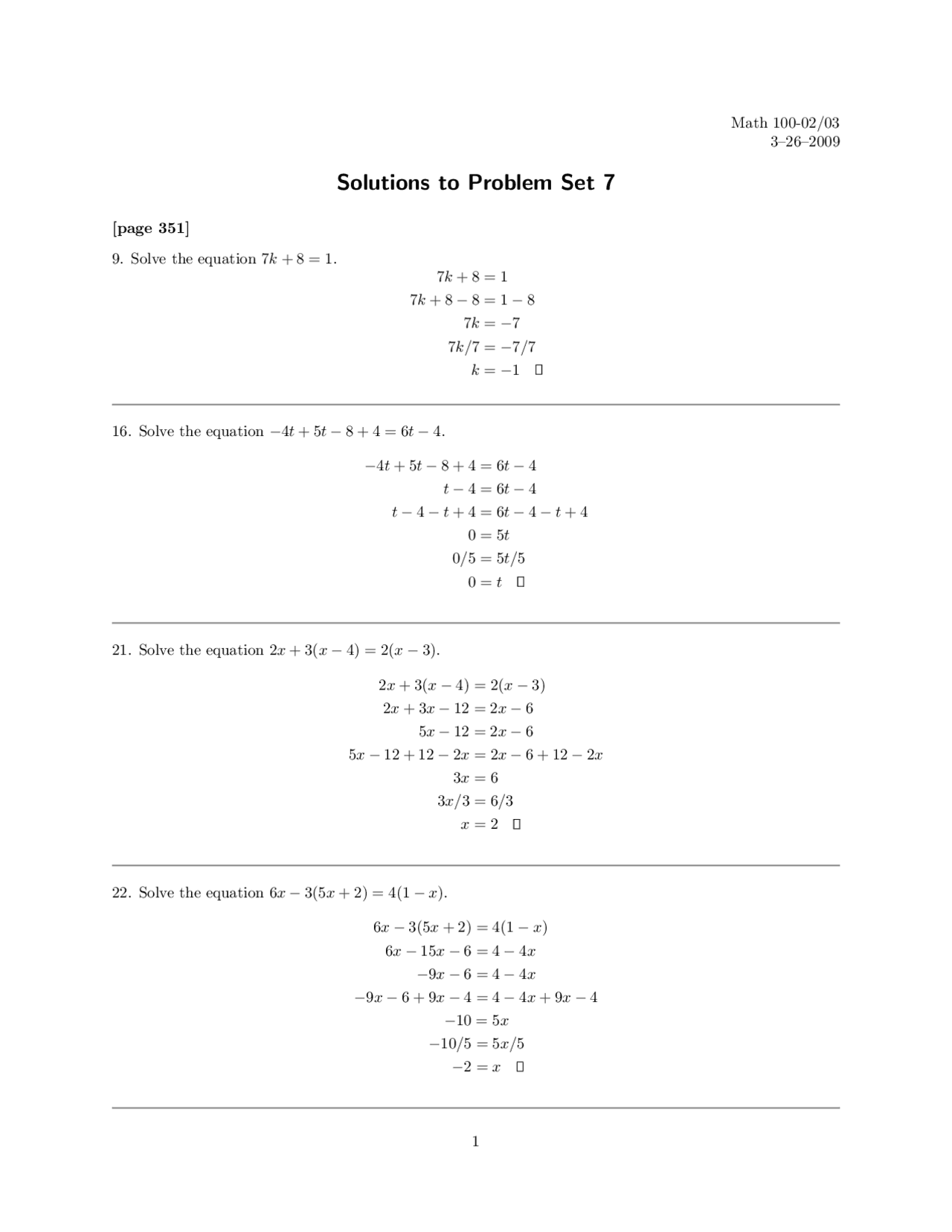Solutions for Problem Set 7 - Survey of Mathematical Ideas | MATH 100 ...