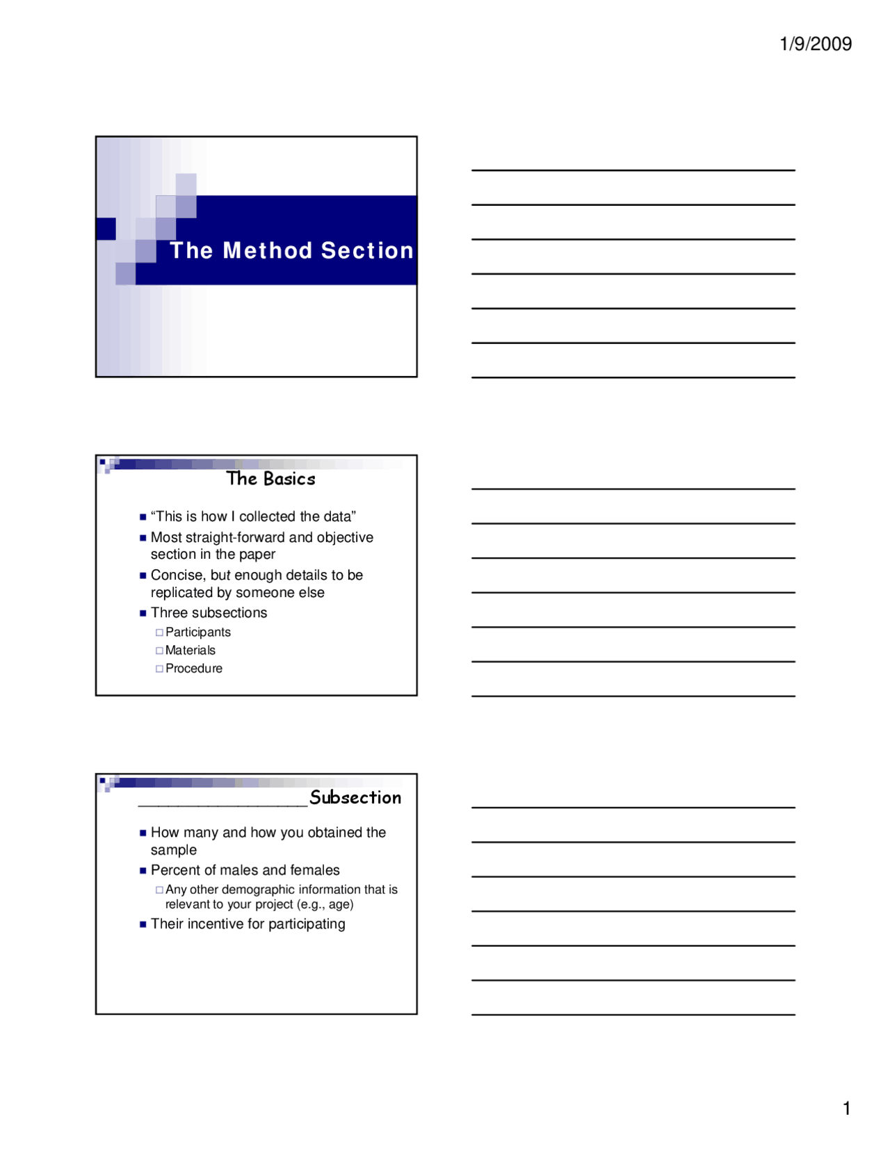 Method Section Powerpoint The Method Section - Statistic and Research Design II - Lecture Slides ...