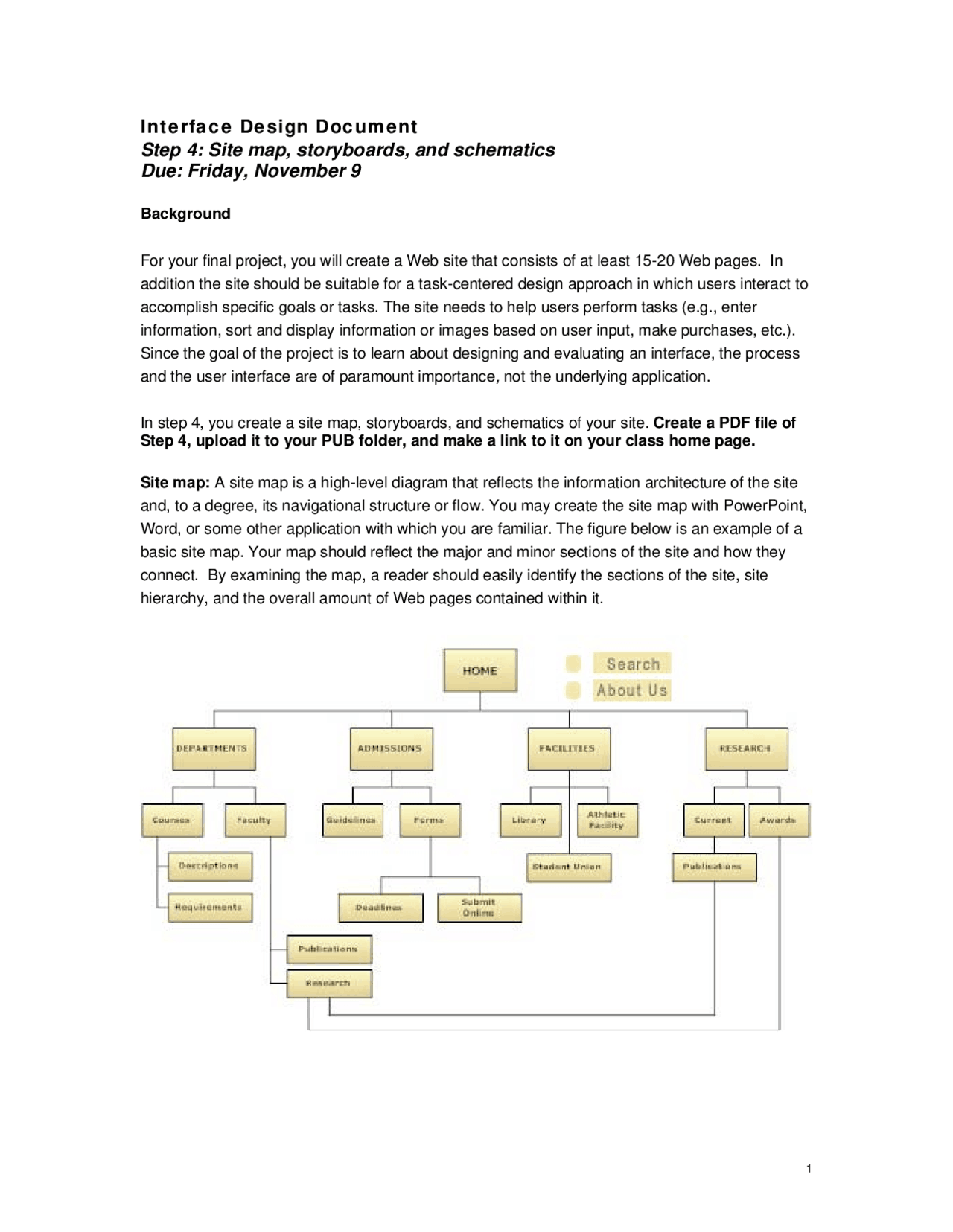 Web Interface Design - Interface Design Document | JMA 308 - Docsity
