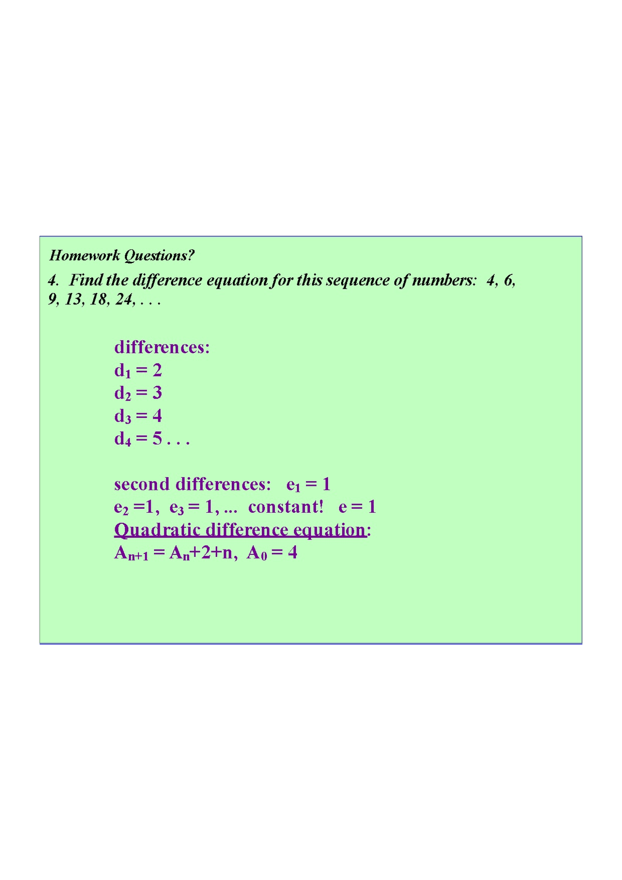 Quadratic Differential Equations Lecture Slides MATH 130 Docsity