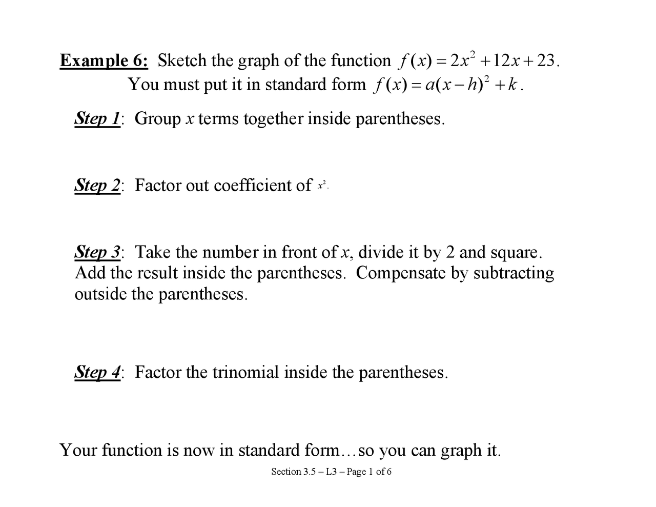 Solved Examples for College Algebra | MATH 1310 - Docsity