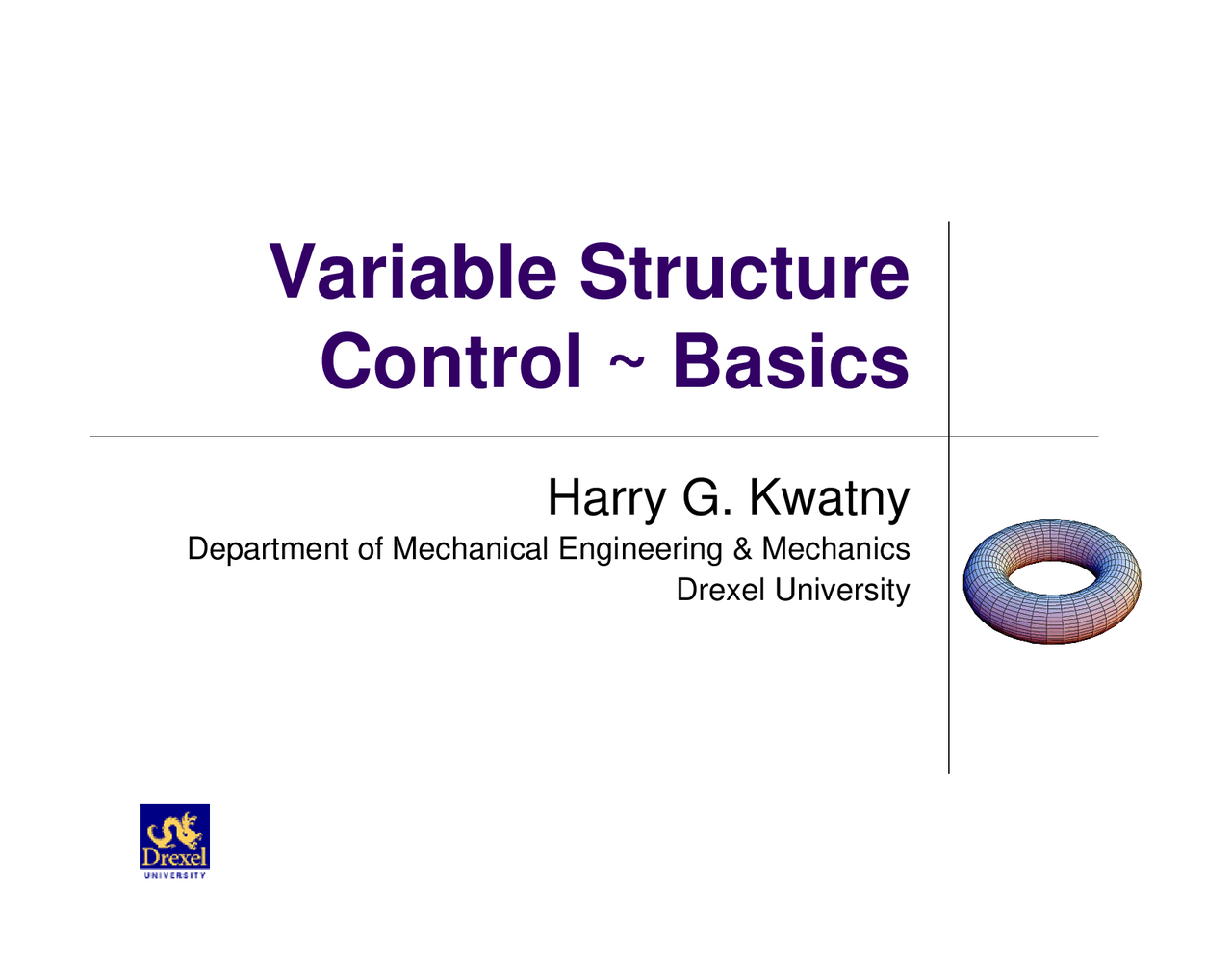 Variable Structure Control ~ Basics - Lecture Notes | MEM 636 - Docsity