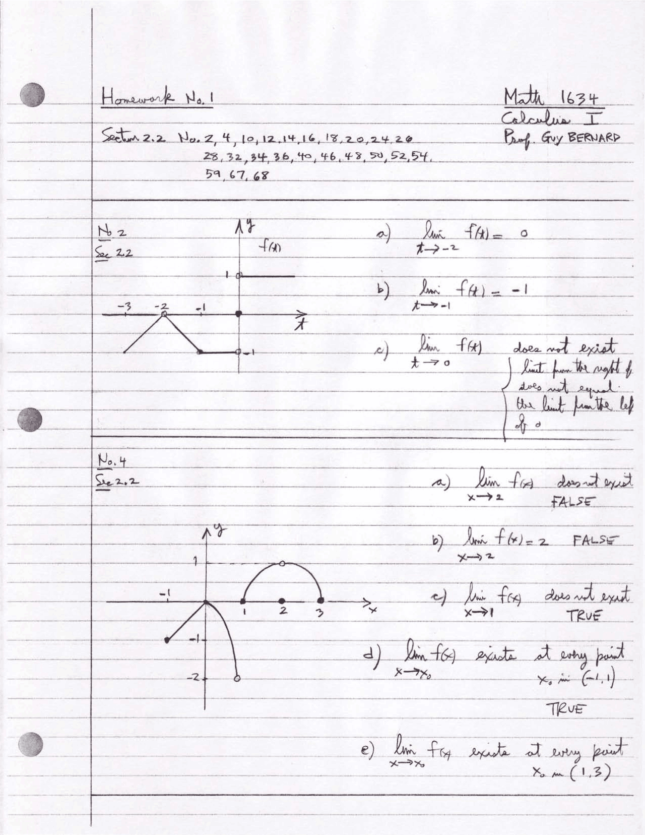 68 Questions with Solutions in Calculus I - Assignment 1 | MATH 1634 ...