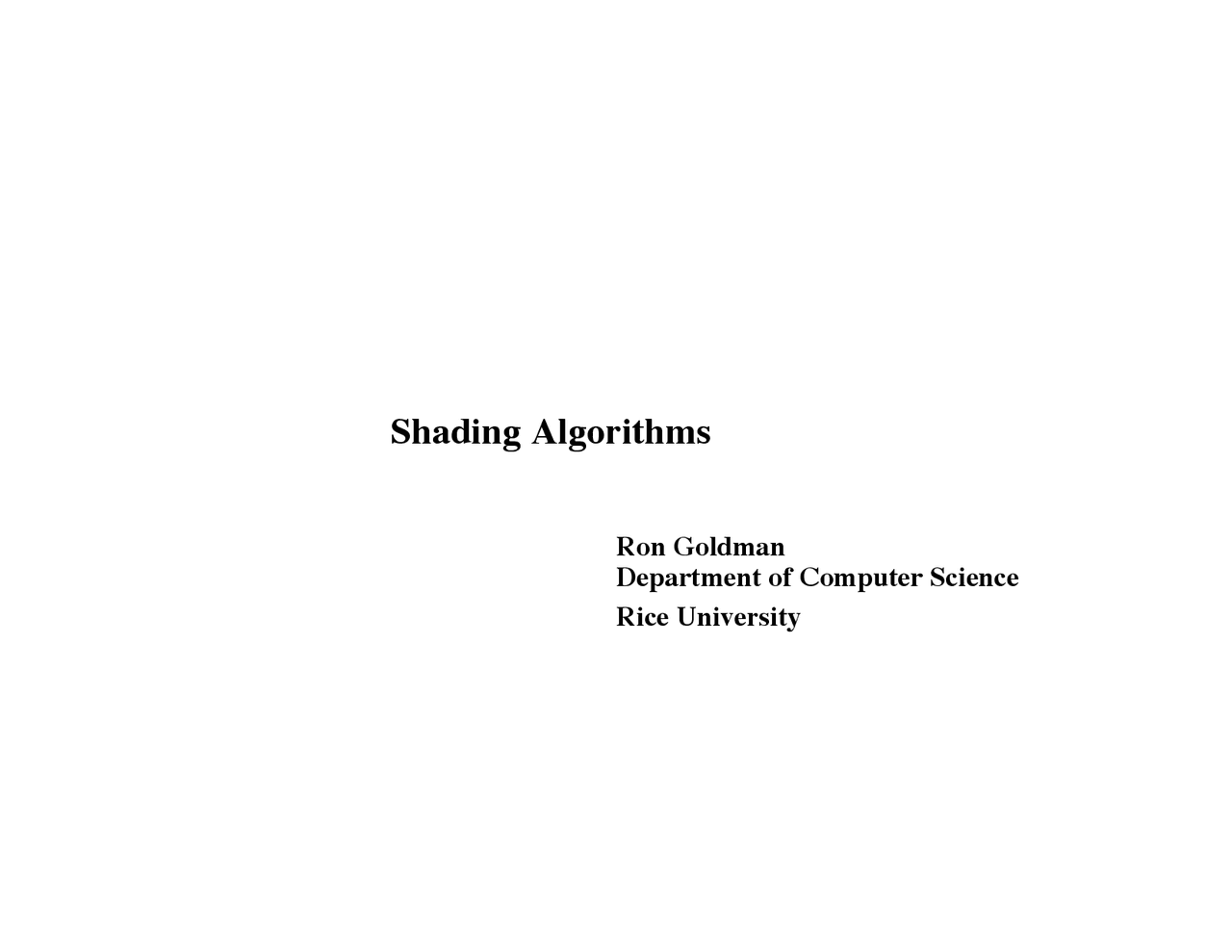 Shading Algorithms - Lecture Slides | COMP 360 - Docsity