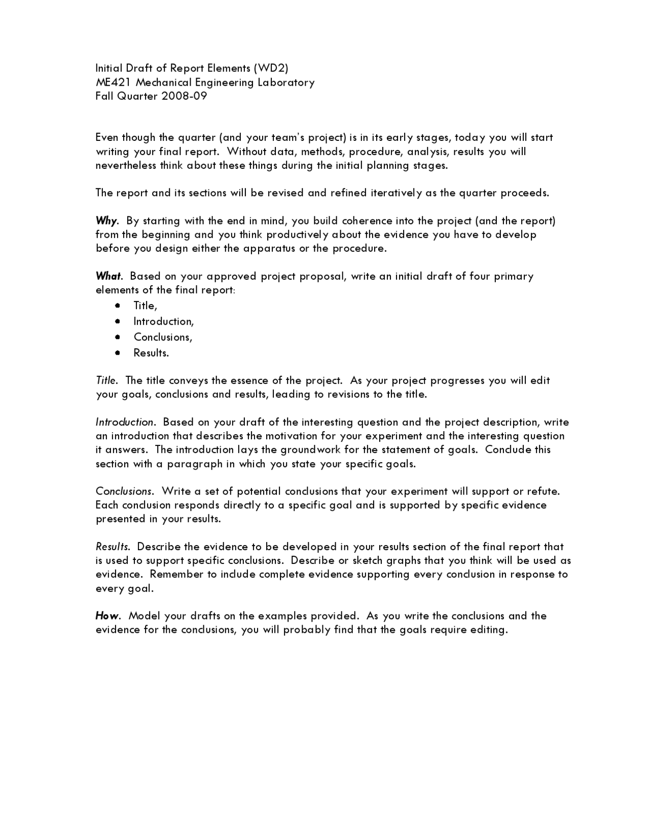 Initial Draft of Reports Elements - Mechanical Engineering Laboratory ...