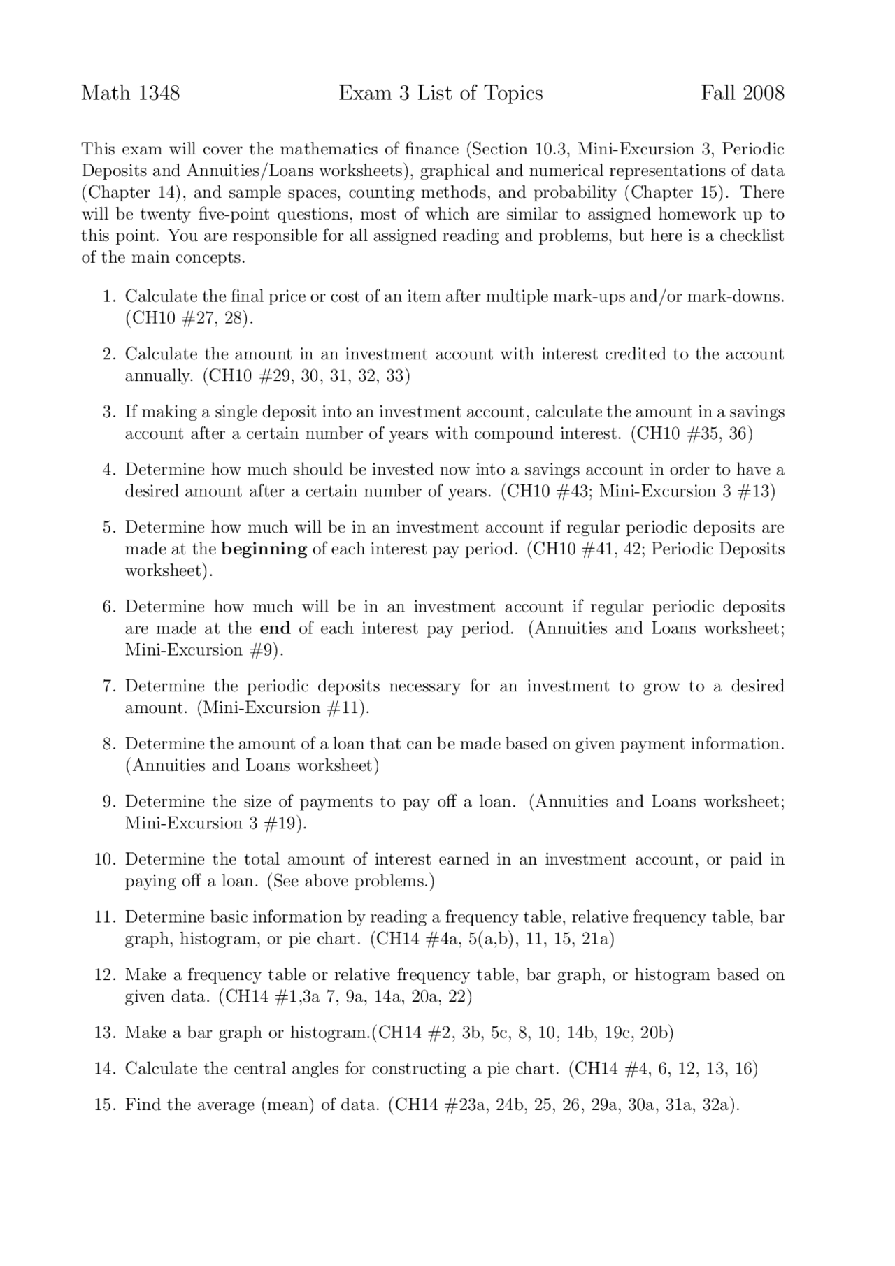 Vcu Contemporary Math 131 Syllabus for Contemporary Mathematics | MATH 1348 - Docsity