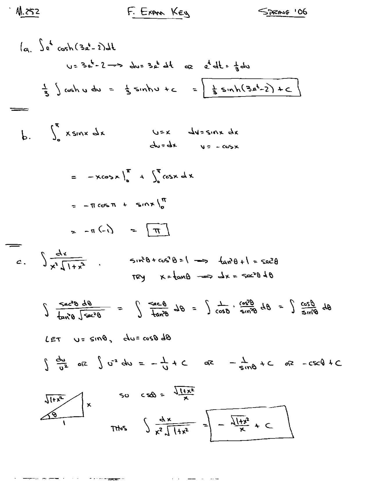 Final Exam Questions with Solutions - Analytical Geometry/Calculus II ...