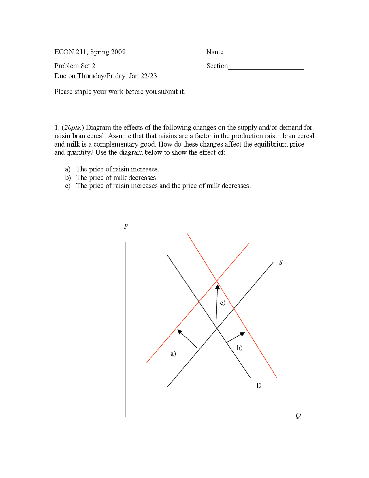 5 Solved Problems on Demand Functions - Problem Set 2 | ECON 211 - Docsity