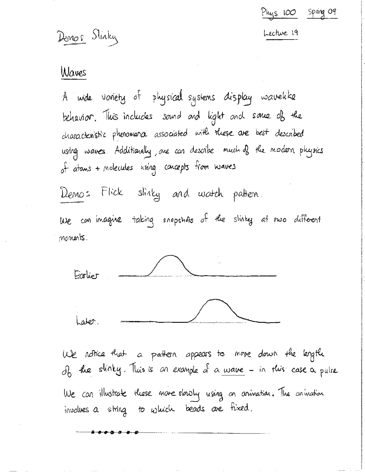 Type Note For Physics Examples Handwritten Notes on Waves | Concepts of Physics | PHYS 100 - Docsity