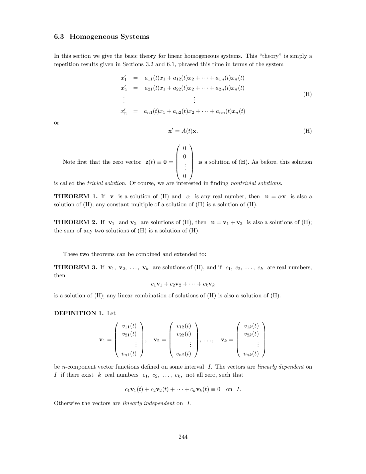 Homogeneous Systems Math Homogeneous Systems - Theorems - Engineering Mathematics | MATH 3321 ...