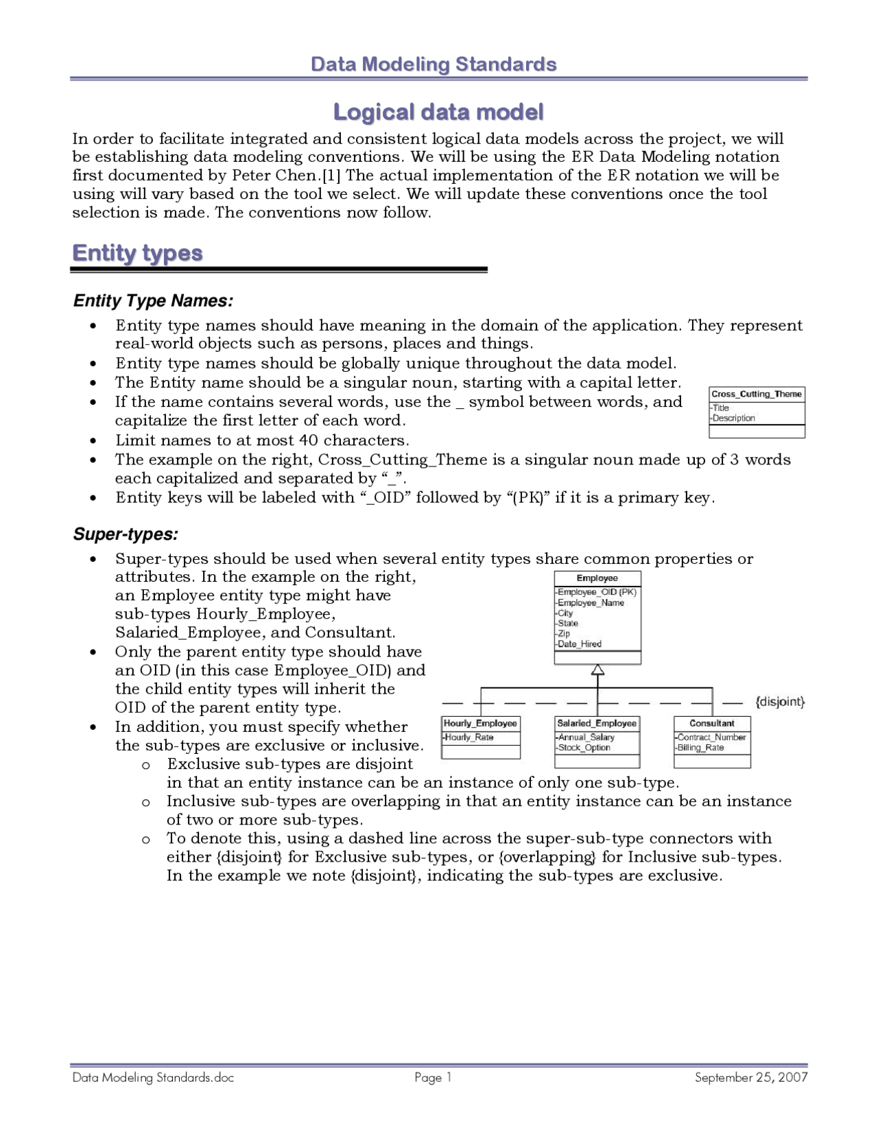 Data Modeling Standards - Project Report | COSC 332 - Docsity