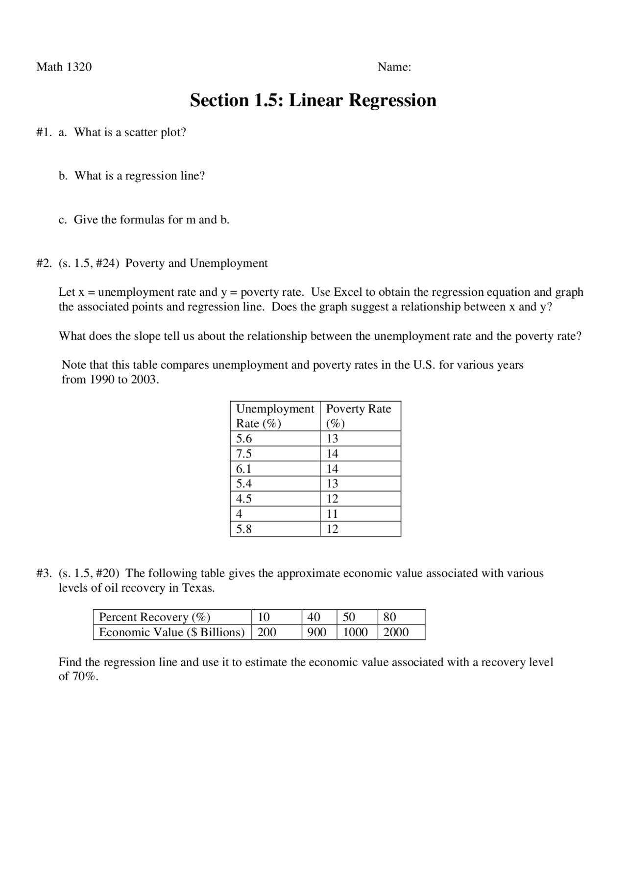 Linear Regression Mathematics For Social Sciences I MATH 1320 Docsity Linear regression mathematics for social sciences i math 1320 docsity