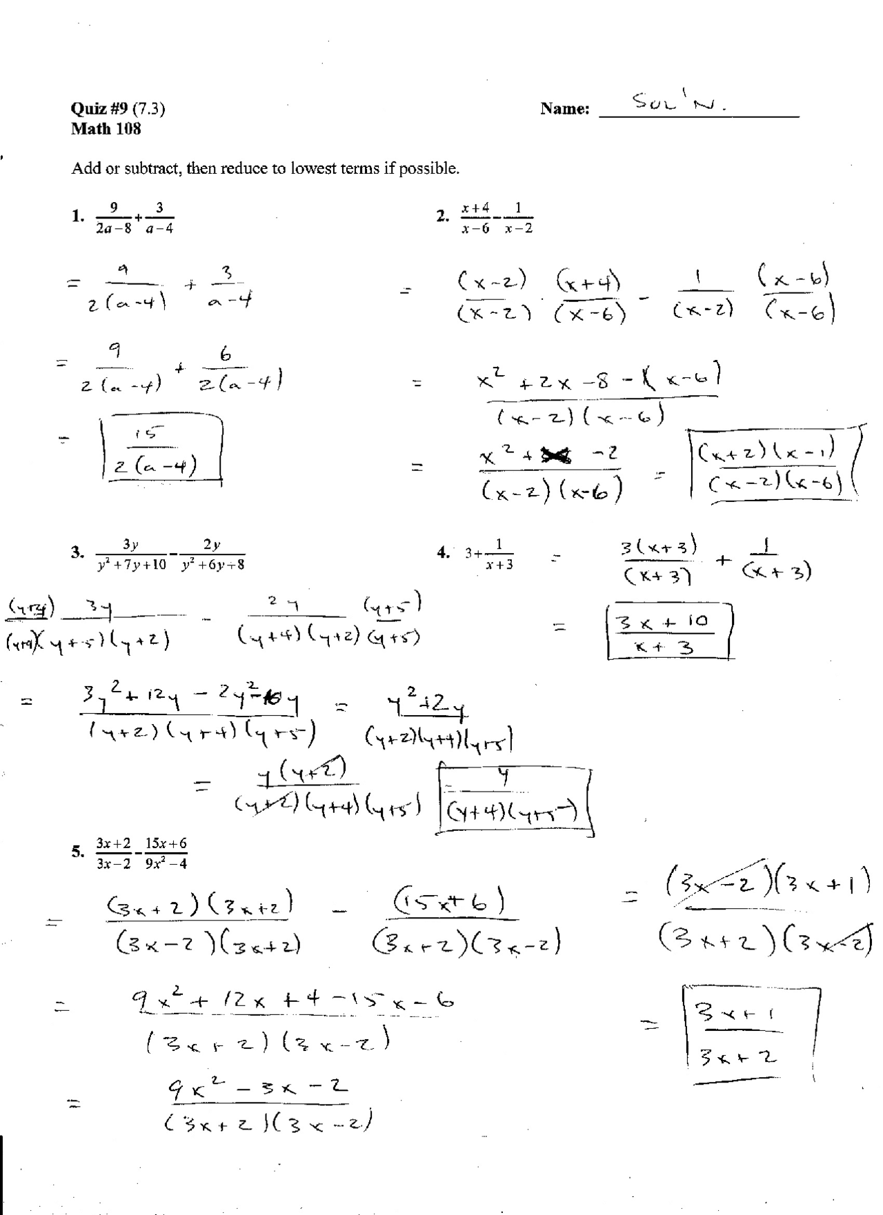 Questions on Elementary Algebra, Part II with Solution - Quiz 9 | MATH ...