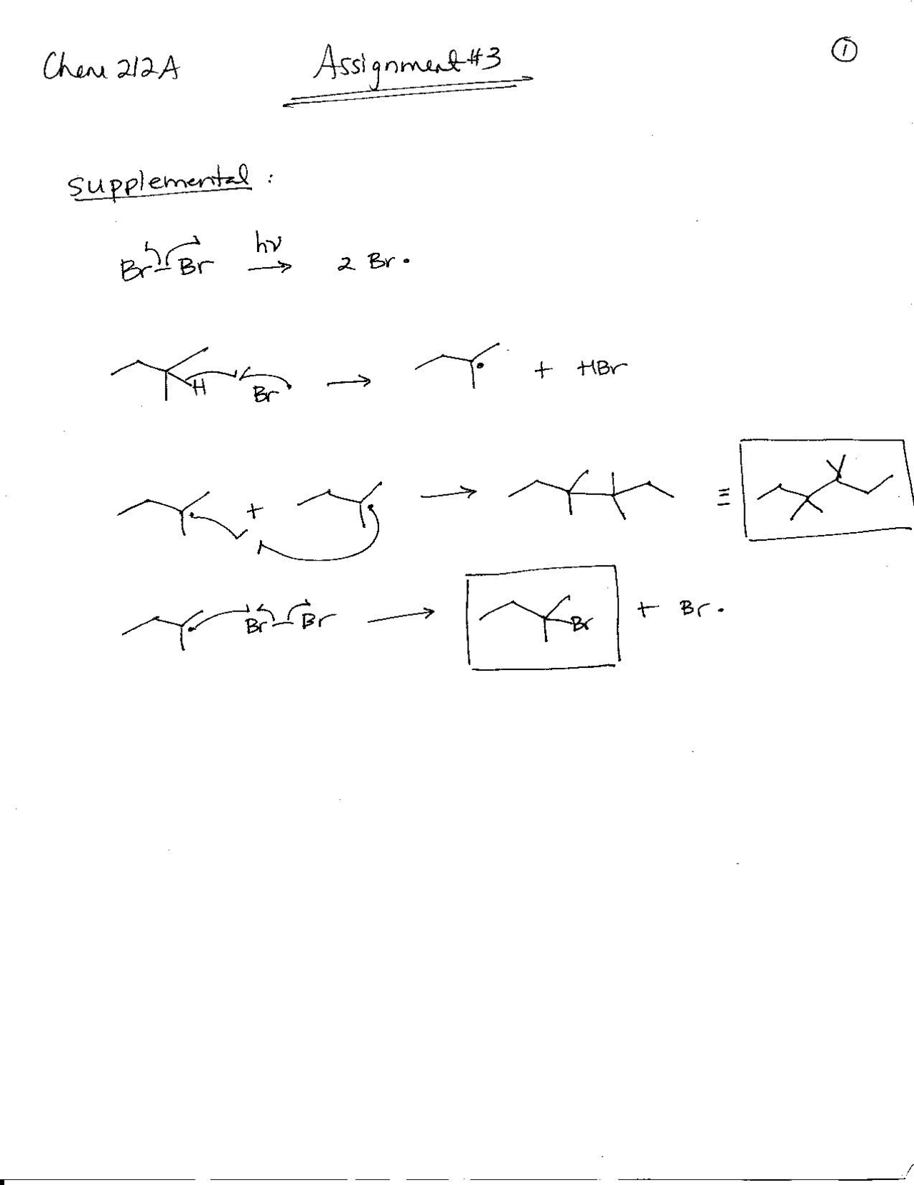 Mechanism of Bromine Organic Chemistry CHEM 212A Docsity