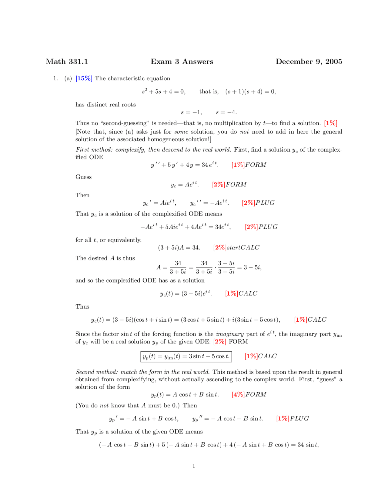 6 Questions with Answers in Exam 3 | MATH 331 - Docsity