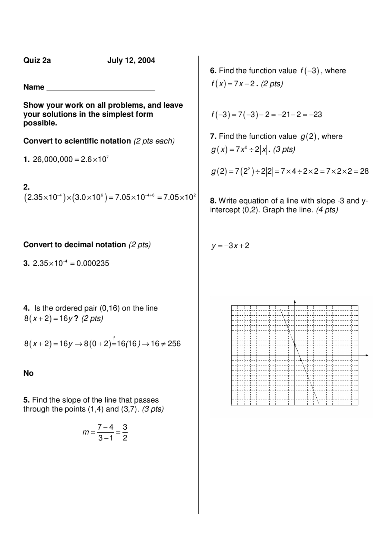 8 Practice Problems on Intermediate Algebra - Practice Quiz 2A | MATH ...
