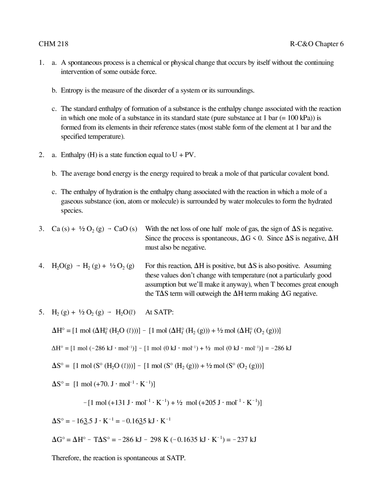 Study Guide Of Electrochemical Series Chapter 6 Chm 218 Docsity