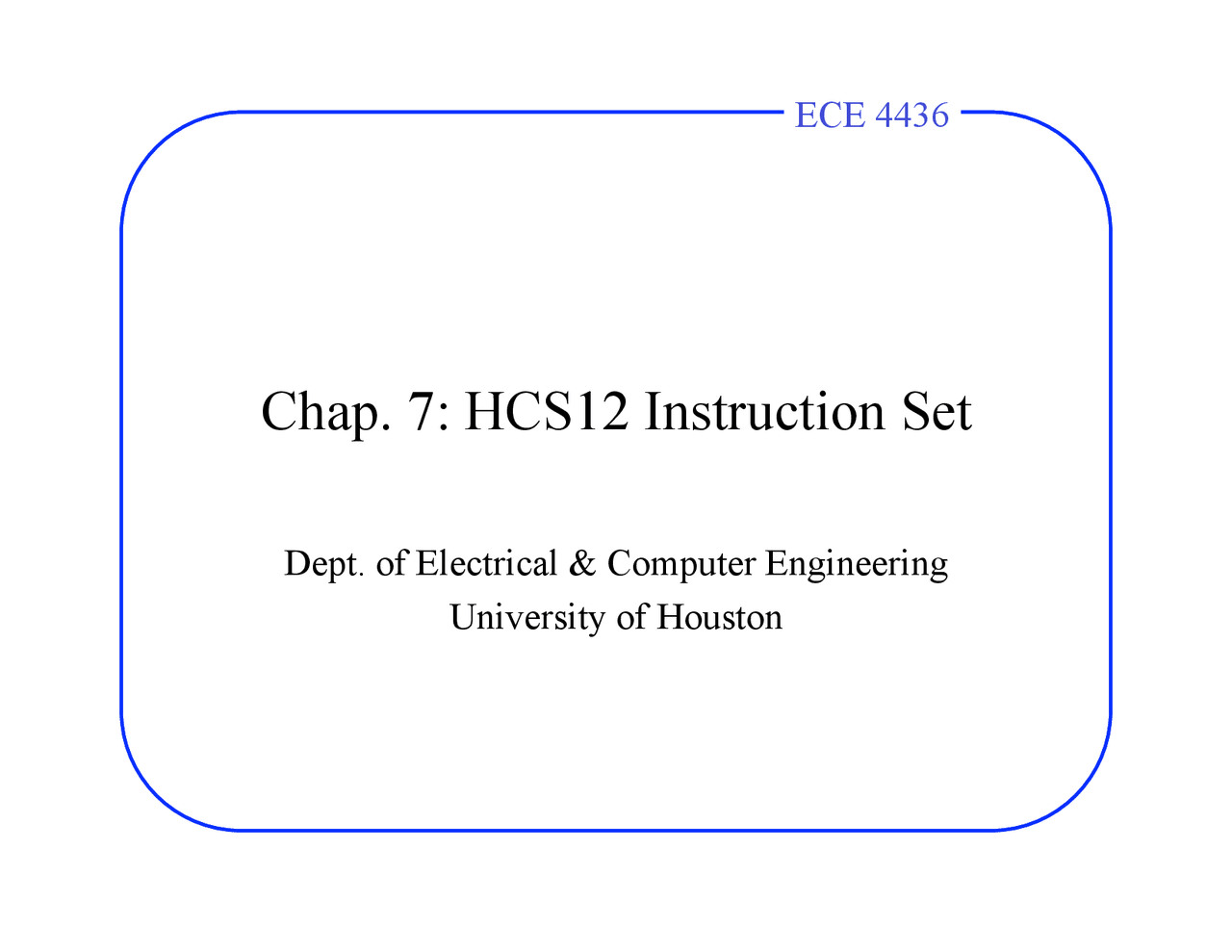 Hcs12 Microprocessor HCS12 Instruction Set - Microprocessor Systems - Lecture Notes | ECE ...