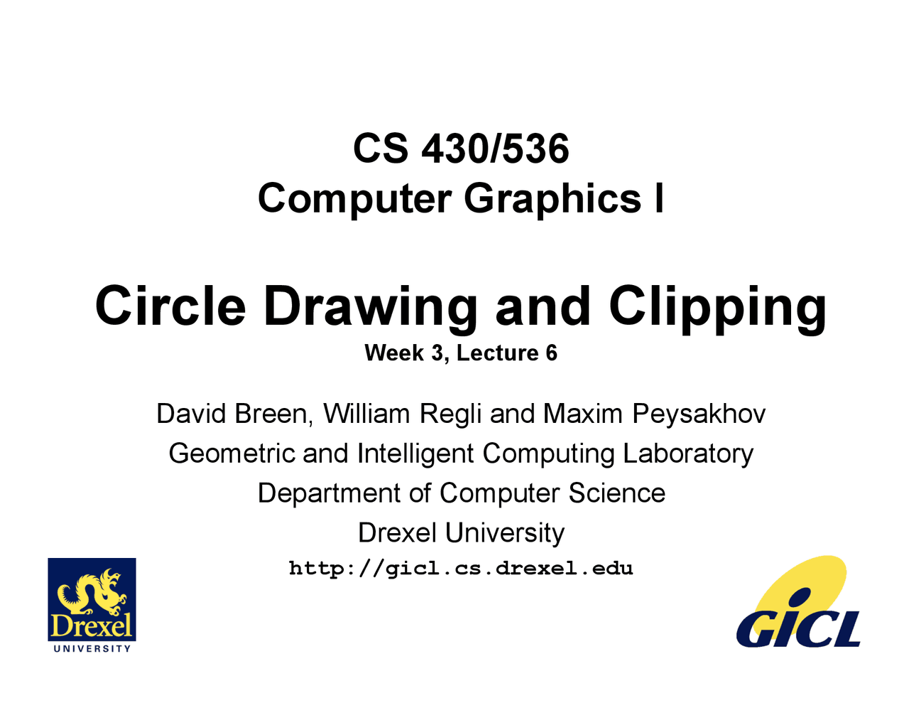Circle Drawing and Clipping - Computer Graphics I | CS 430 - Docsity