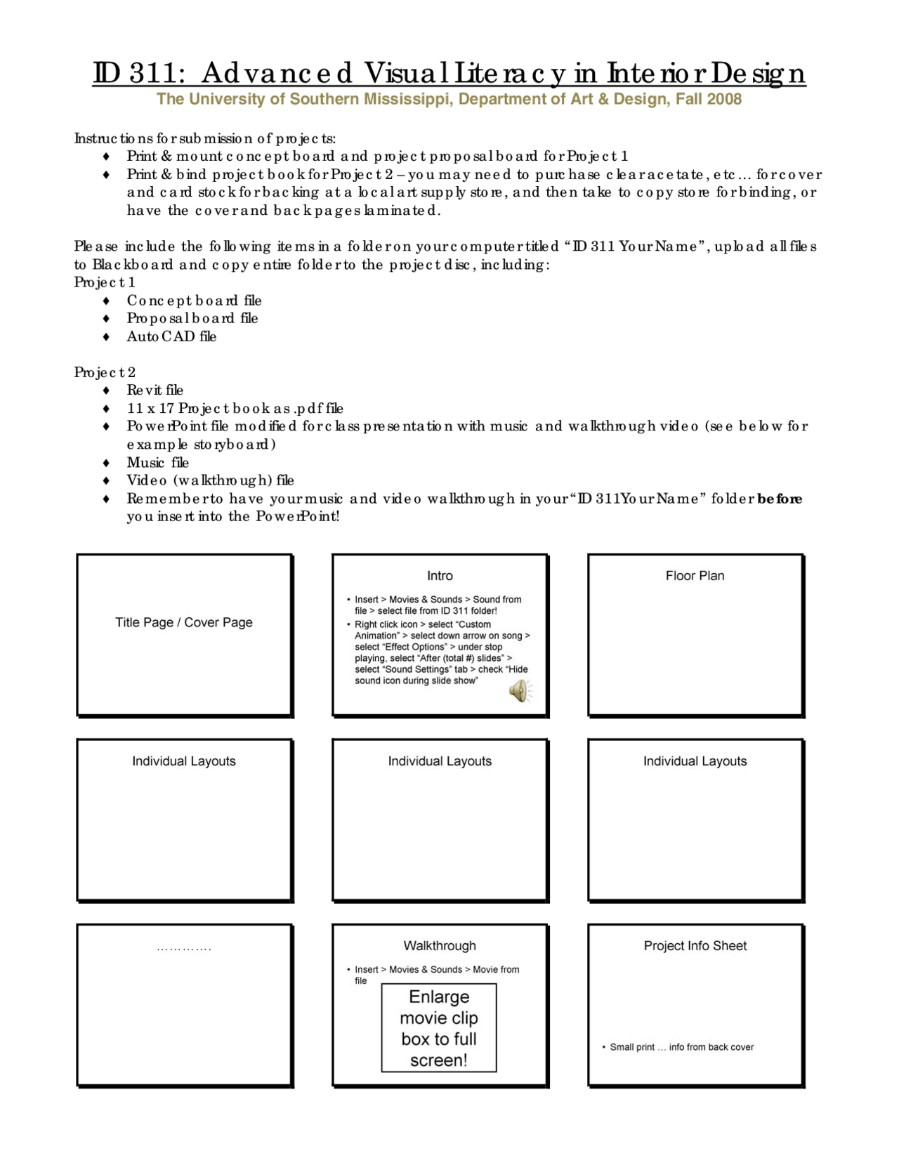 Project 1 - Advanced Visual Literacy in Interior Design | ID 311 - Docsity