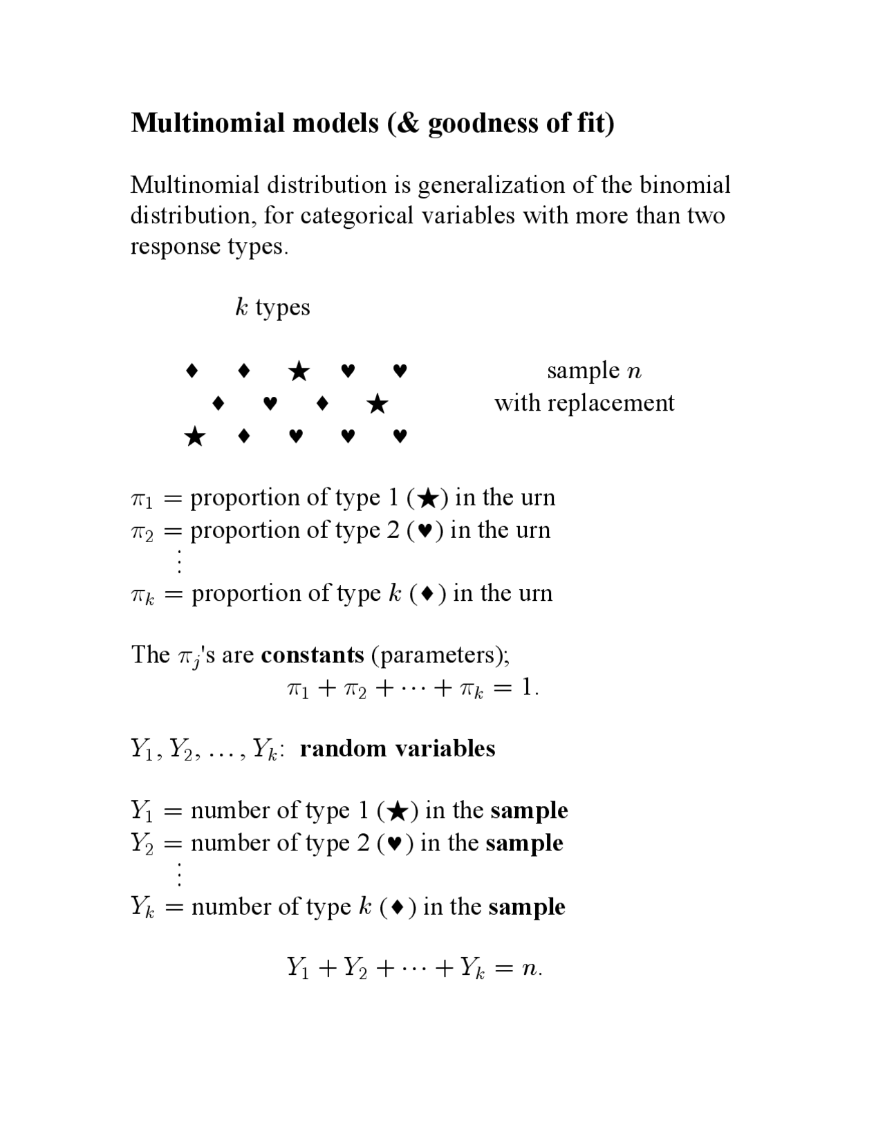 Multinomial Models and Goodness of Fit | STAT 401 - Docsity