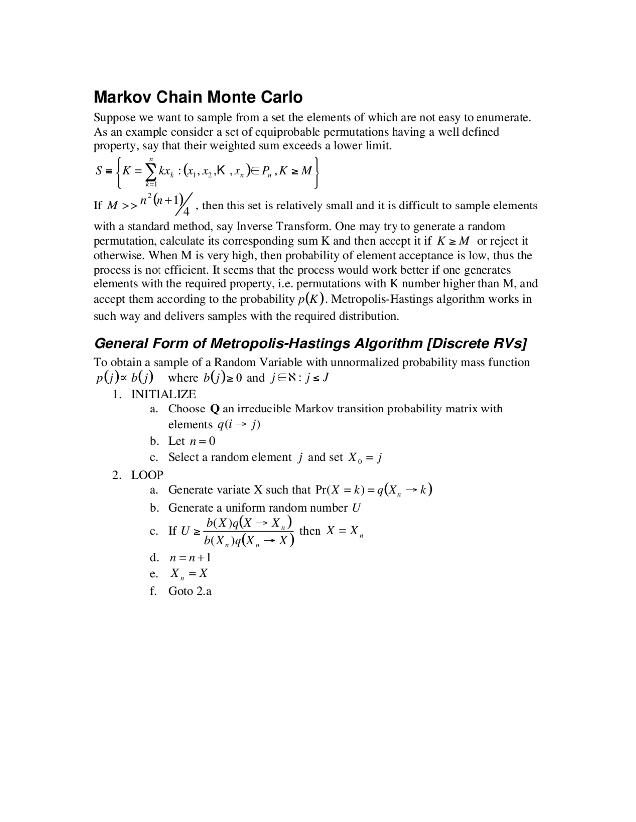 Markov Chain Monte Carlo - Simulation Theory and Applications | OPR 991 ...