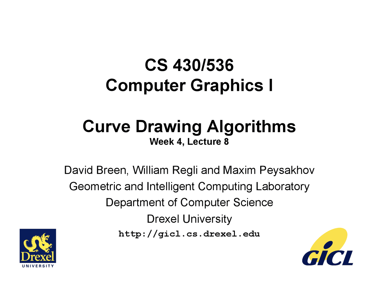 Curve Drawing Algorithms - Computer Graphics - Lecture Slides | CS 430 ...
