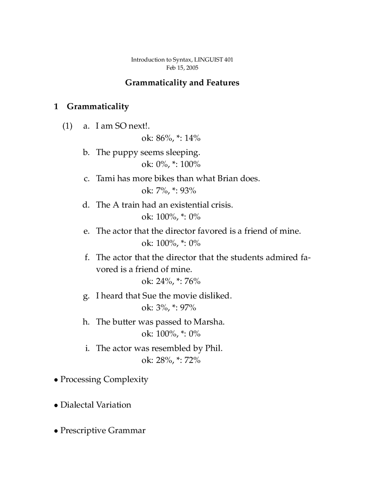 Processing Complexity and Dielectric Variations - Review Sheet ...