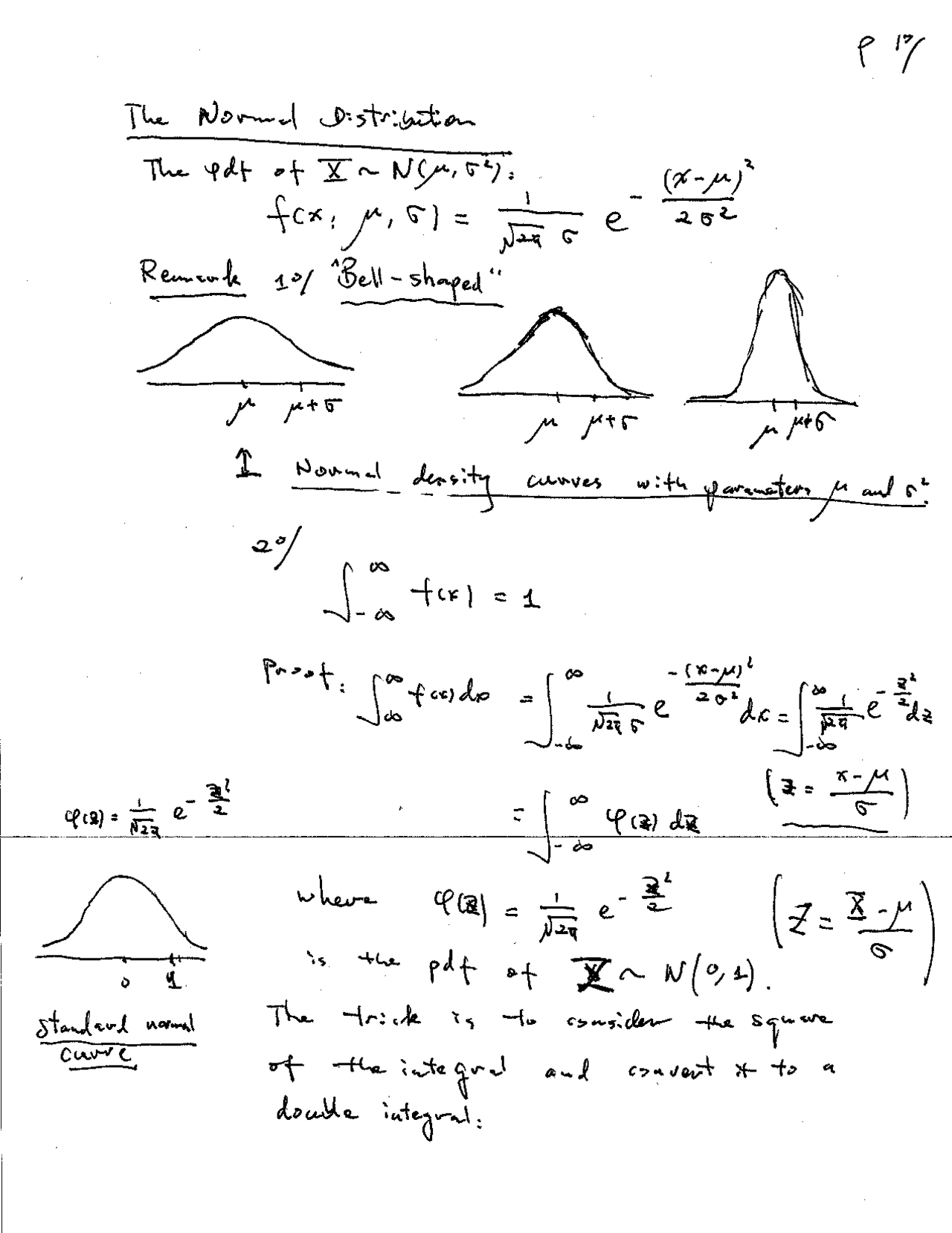 Handwritten Notes on the Normal Distribution – Probability | MATH 3338 ...