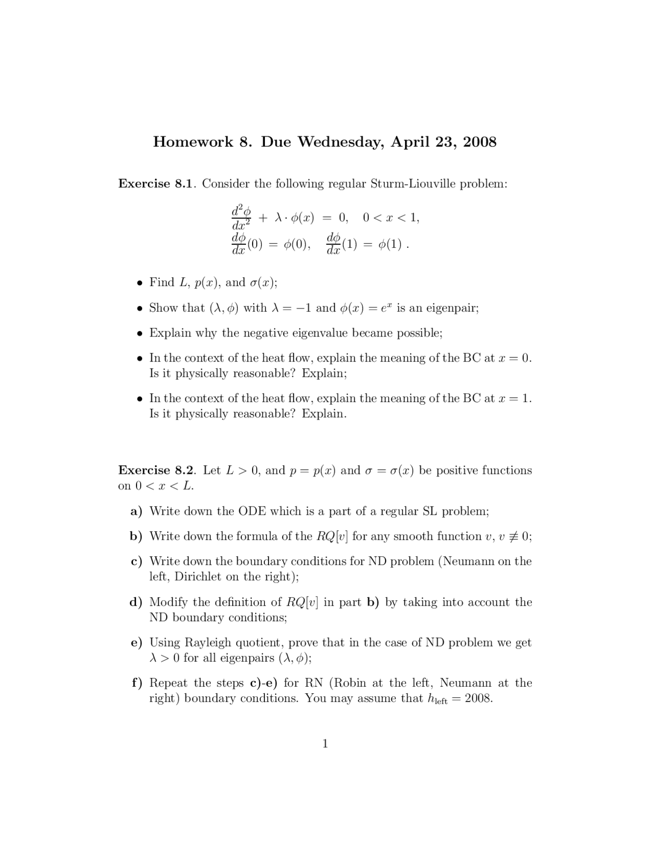 6 Solved Exercises on Positive Functions - Assignment | MATH 3363 | Docsity