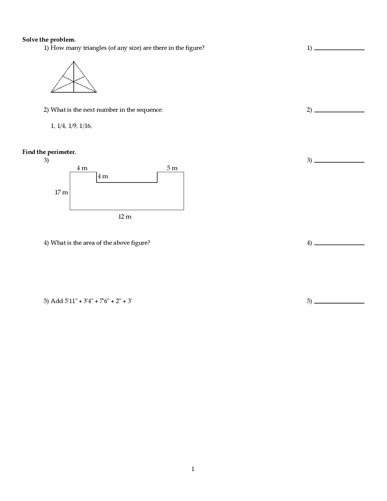 Quiz 1 with Solution for Mathematical Modeling | MATH 1101 - Docsity