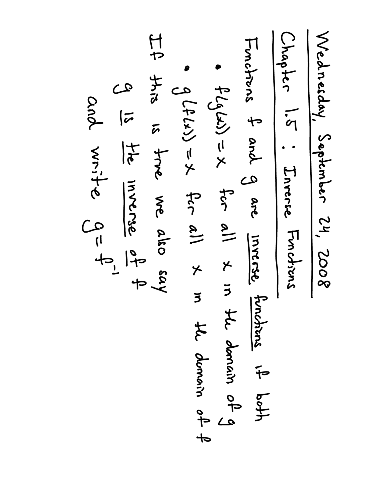22 inverse functions derivatives | study notes... Inverse Functions - Calculus I - Handout Lecture | MATH 121 - Docsity