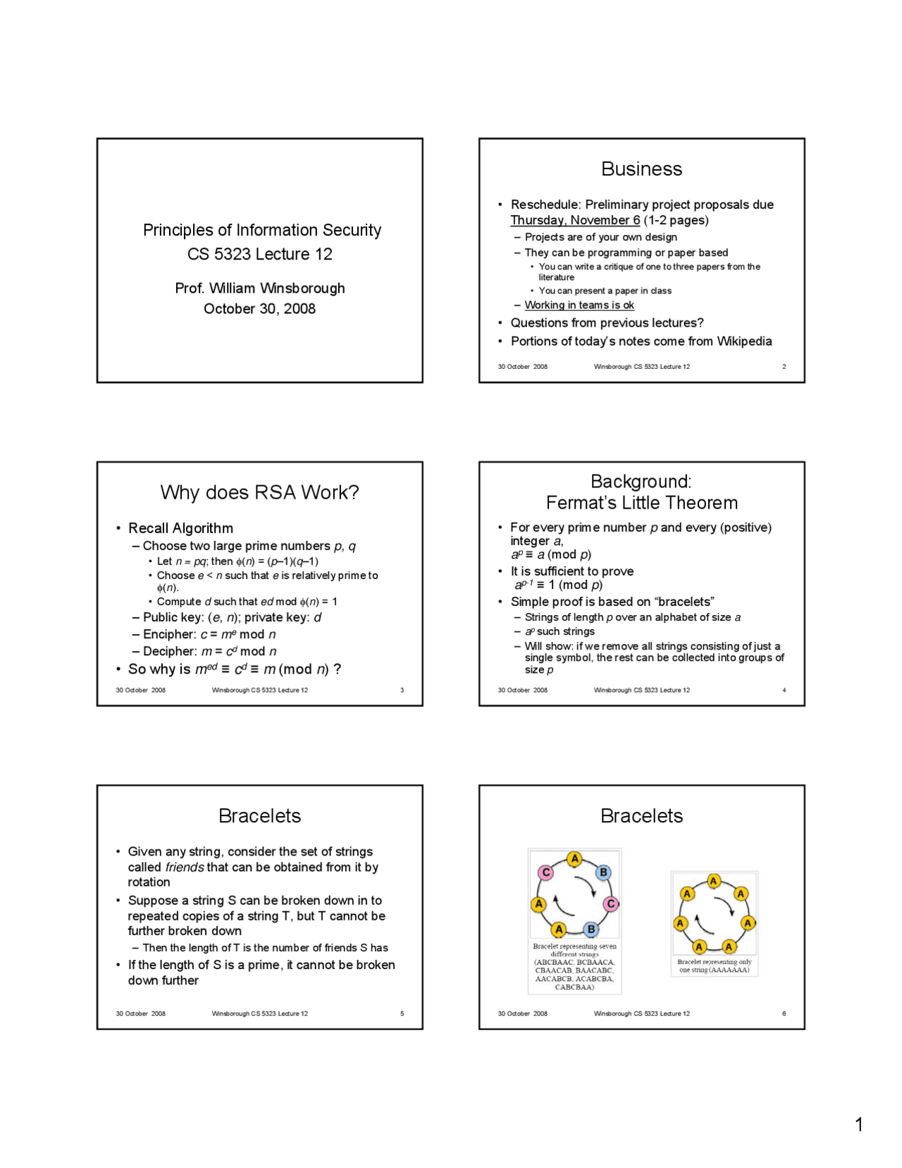Rsa Format Risks Why Does RSA Work - Principles of Information Security | CS 5323 - Docsity