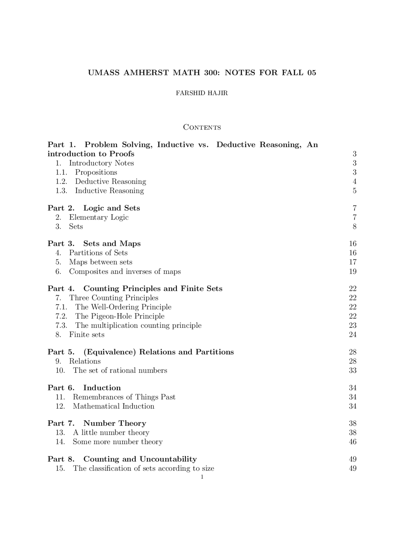Logic and Sets, Sets and Maps - Lecture Notes | MATH 300 - Docsity