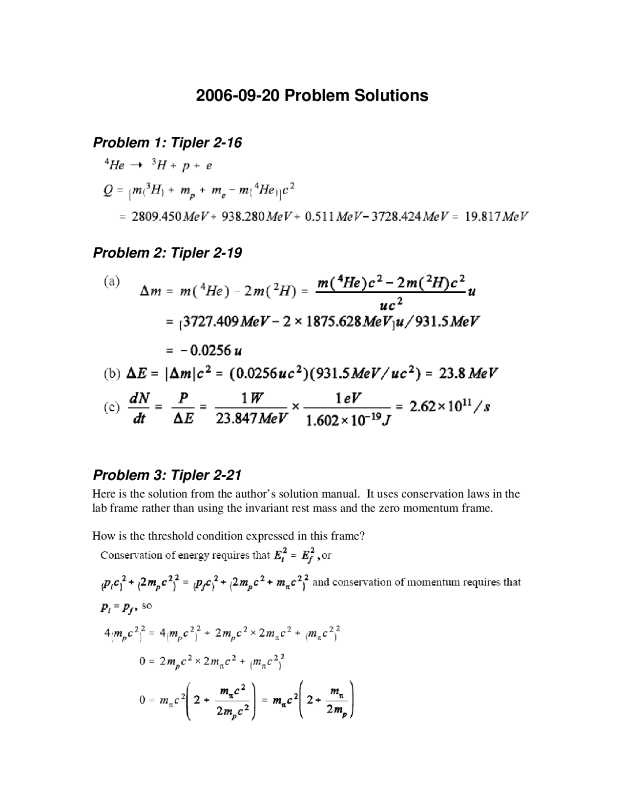 Elementary Modern Physics - Solved Problems | PHY 215 - Docsity