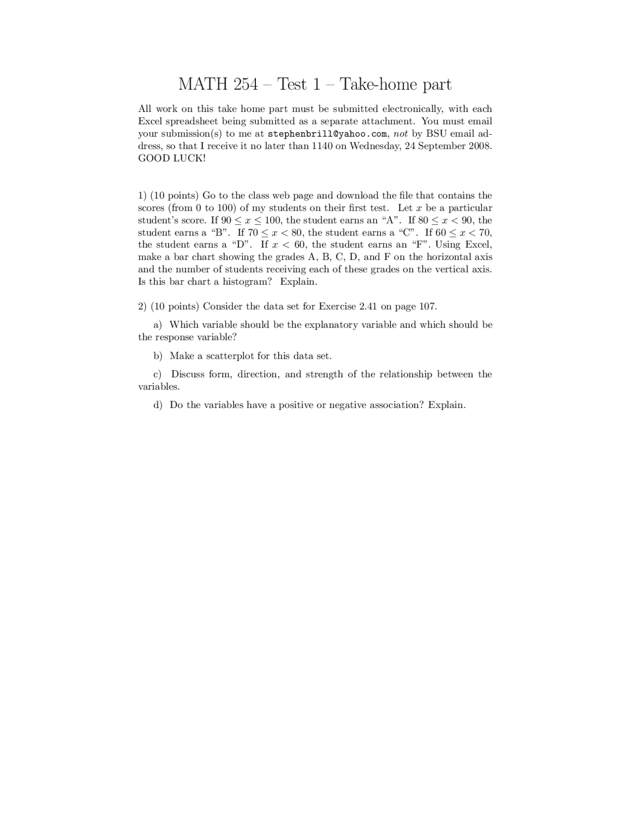 MATH 254 - Test 1 - Take-home Part: Creating Bar Charts and Analyzing ...