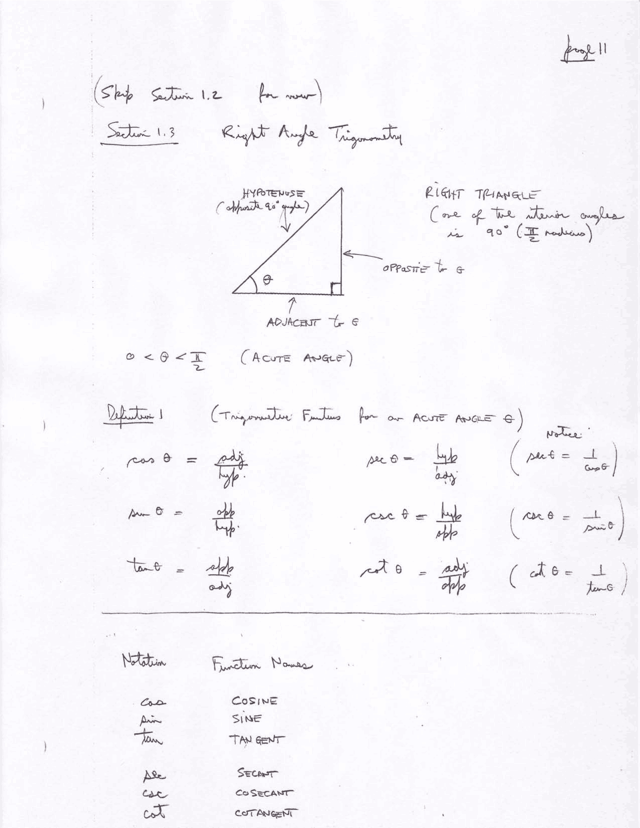 Right Angles Of Plane Trigonometry Math 1433 Docsity Right Angles Of Plane Trigonometry Math 1433 Docsity