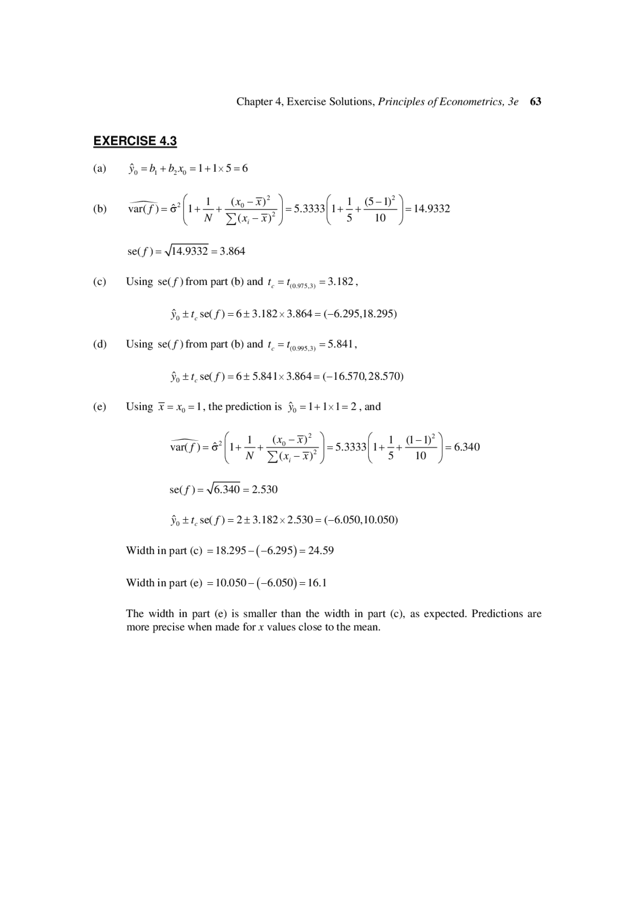 Basic Problem Econometrics Principles of Econometrics with Exercise - Exam | ECON 446 - Docsity