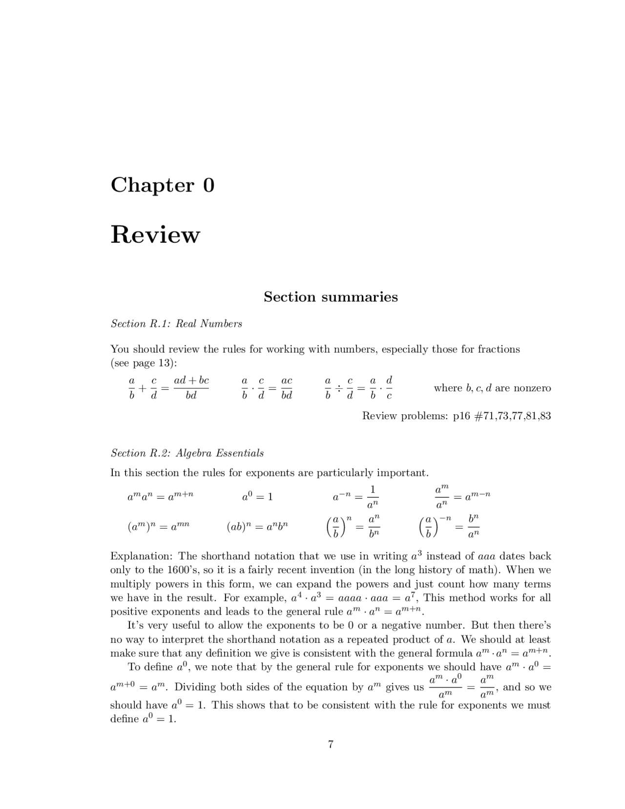 Review Sheet for College Algebra | MATH 110 - Docsity